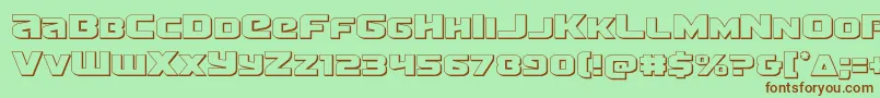 Terran3D Font – Brown Fonts on Green Background