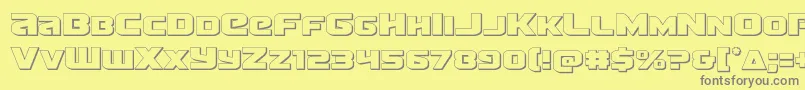 More about Terran3D Font Terran3D Font – Gray Fonts on Yellow Background