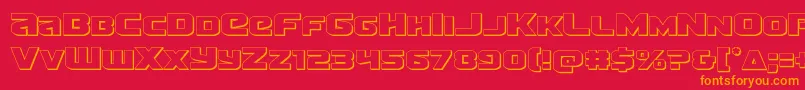 Terran3D Font – Orange Fonts on Red Background