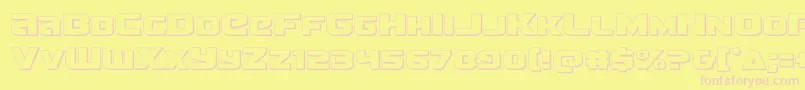 Terran3D-Schriftart – Rosa Schriften auf gelbem Hintergrund