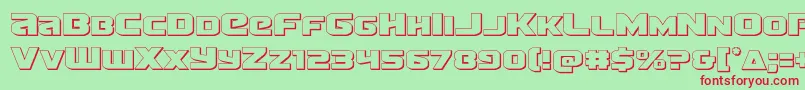 Terran3D Font – Red Fonts on Green Background