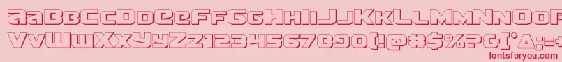 フォントTerran3D – ピンクの背景に赤い文字