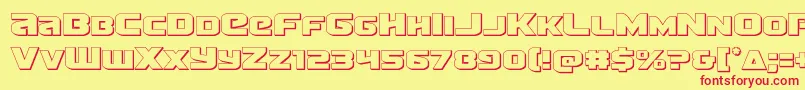 Terran3D Font – Red Fonts on Yellow Background