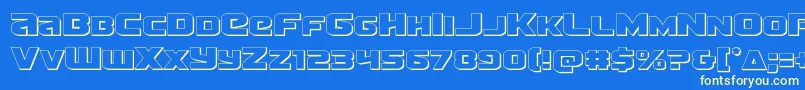 Terran3D Font – Yellow Fonts on Blue Background