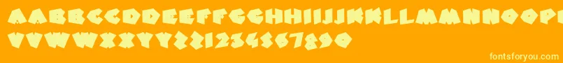 FatFantasy Font – Yellow Fonts on Orange Background