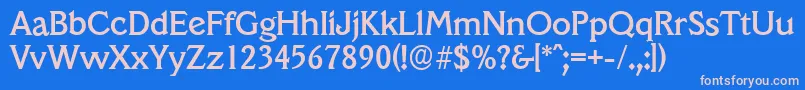 フォントVeracruzserialMediumRegular – ピンクの文字、青い背景