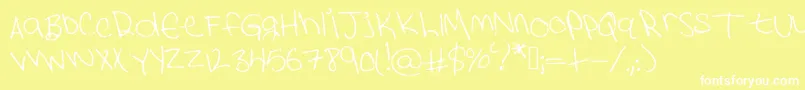 Lexifont4 Font – White Fonts on Yellow Background