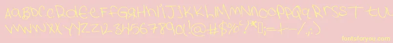 Lexifont4 Font – Yellow Fonts on Pink Background