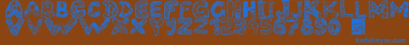 Saiba mais sobre a fonte Filledabc Fonte Filledabc – fontes azuis em um fundo marrom