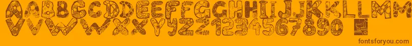 Filledabc Font – Brown Fonts on Orange Background