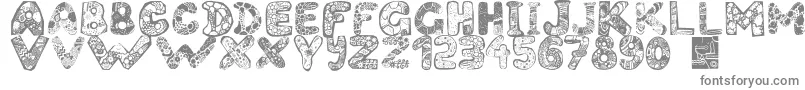 Filledabc Font – Gray Fonts on White Background
