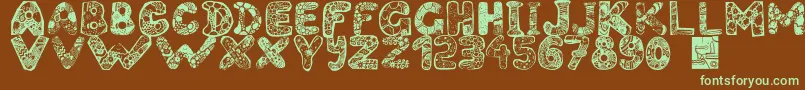 Filledabc-fontti – vihreät fontit ruskealla taustalla