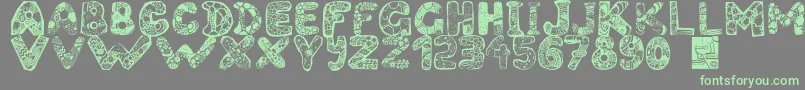 Filledabc Font – Green Fonts on Gray Background