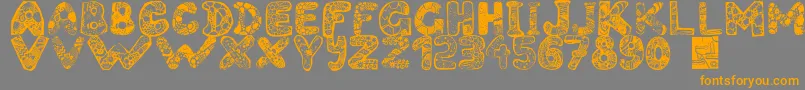 Filledabc-Schriftart – Orangefarbene Schriften auf grauem Hintergrund