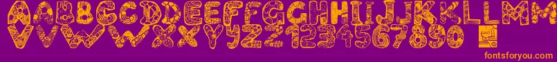Filledabc Font – Orange Fonts on Purple Background