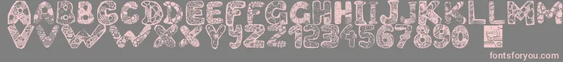 Filledabc-Schriftart – Rosa Schriften auf grauem Hintergrund
