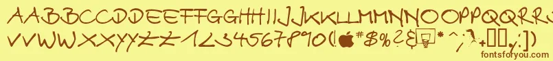 Alex Font – Brown Fonts on Yellow Background