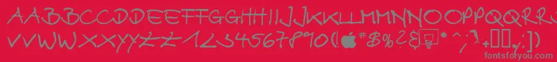 フォントAlex – 赤い背景に灰色の文字
