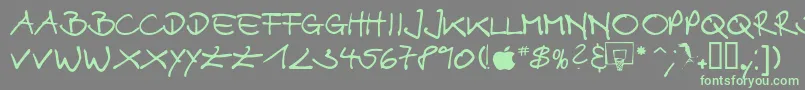 Alex Font – Green Fonts on Gray Background