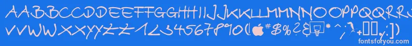 Alex Font – Pink Fonts on Blue Background