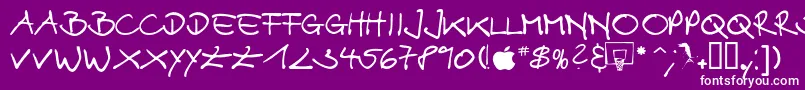 Alex-Schriftart – Weiße Schriften auf violettem Hintergrund