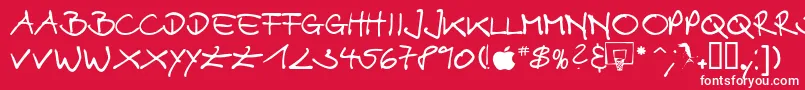 Alex Font – White Fonts on Red Background