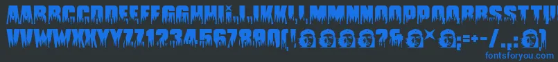 Guevara Font – Blue Fonts on Black Background