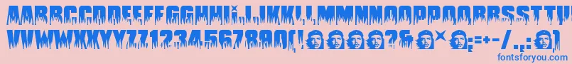 Guevara Font – Blue Fonts on Pink Background