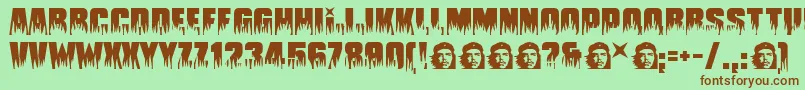 Guevara Font – Brown Fonts on Green Background