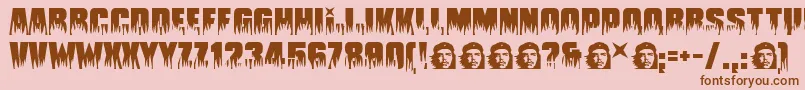 Guevara Font – Brown Fonts on Pink Background