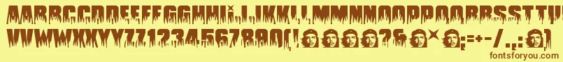 Guevara-Schriftart – Braune Schriften auf gelbem Hintergrund