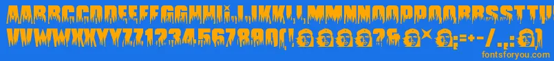 Guevara Font – Orange Fonts on Blue Background