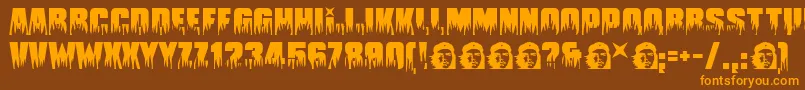 Guevara Font – Orange Fonts on Brown Background