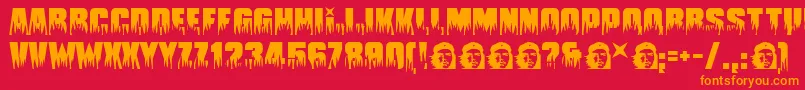 Czcionka Guevara – pomarańczowe czcionki na czerwonym tle