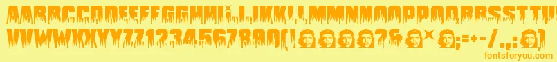 Guevara Font – Orange Fonts on Yellow Background