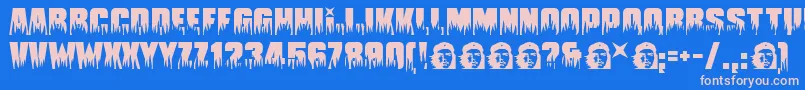Guevara Font – Pink Fonts on Blue Background