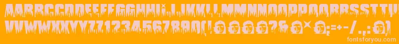 Guevara Font – Pink Fonts on Orange Background