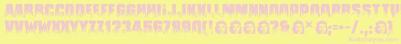 Guevara Font – Pink Fonts on Yellow Background