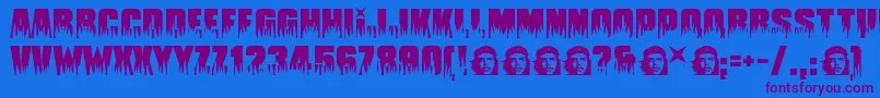 Guevara Font – Purple Fonts on Blue Background