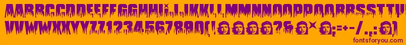 Guevara Font – Purple Fonts on Orange Background