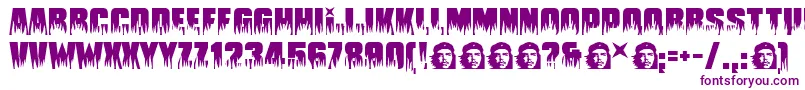 Guevara-Schriftart – Violette Schriften auf weißem Hintergrund
