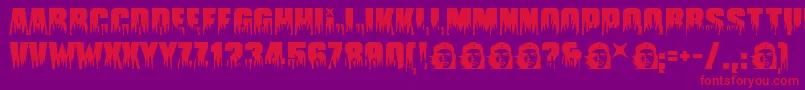 Guevara Font – Red Fonts on Purple Background