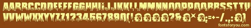 Guevara Font – Yellow Fonts on Brown Background
