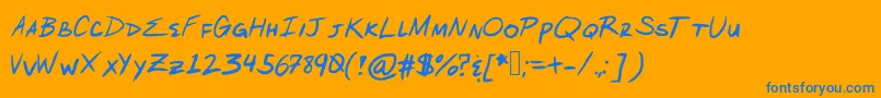 ArcanumOrder Font – Blue Fonts on Orange Background