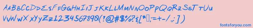 ArcanumOrder Font – Blue Fonts on Pink Background