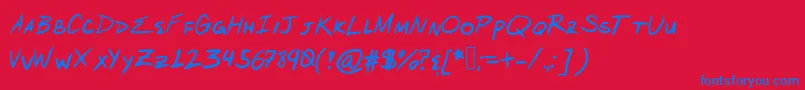 ArcanumOrder Font – Blue Fonts on Red Background