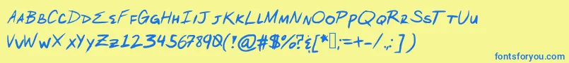 ArcanumOrder Font – Blue Fonts on Yellow Background