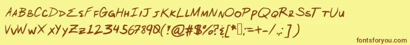 ArcanumOrder Font – Brown Fonts on Yellow Background