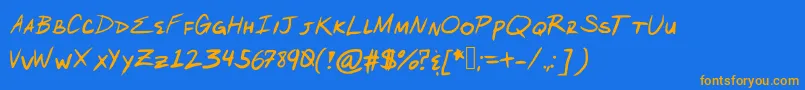 ArcanumOrder Font – Orange Fonts on Blue Background