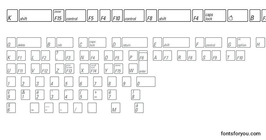 Шрифт KeyfontfrenchBold – алфавит, цифры, специальные символы